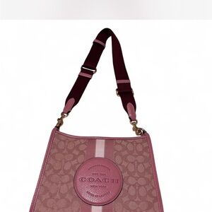 Coach Burgundy and Pink Signature Shoulder Bag